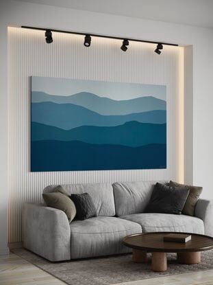 'Gradual Elevation' is an impression of colour and light moving over the land and sea. I love my paintings to be ambiguous, insinuating rather than dictating what the viewer can see. It always makes me feel calm to paint, it is a very meditative process.

Canvas Size 200 x 85cm x 3.5cm 