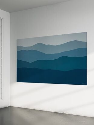 'Gradual Elevation' is an impression of colour and light moving over the land and sea. I love my paintings to be ambiguous, insinuating rather than dictating what the viewer can see. It always makes me feel calm to paint, it is a very meditative process.

Canvas Size 200 x 85cm x 3.5cm 