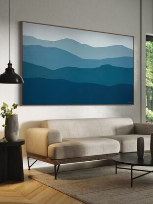 'Gradual Elevation' is an impression of colour and light moving over the land and sea. I love my paintings to be ambiguous, insinuating rather than dictating what the viewer can see. It always makes me feel calm to paint, it is a very meditative process.

Canvas Size 200 x 85cm x 3.5cm 