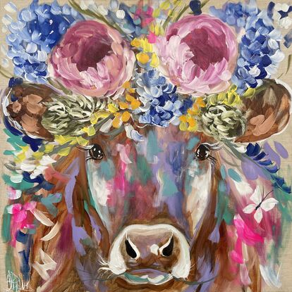 Floral flowers  flower vase  Hamptons style  peony cow jersey cow farm 