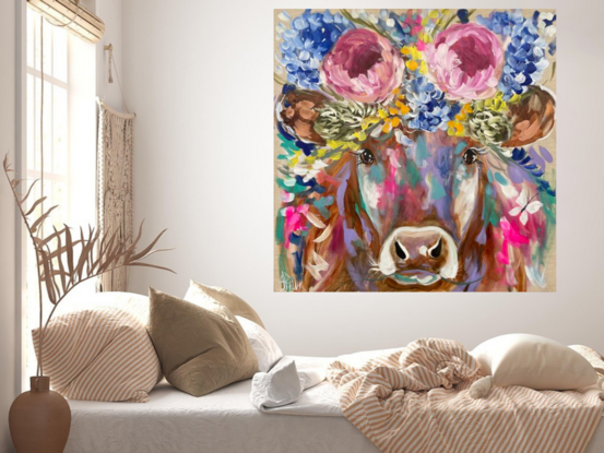 Floral flowers  flower vase  Hamptons style  peony cow jersey cow farm 