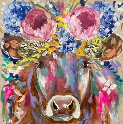 Floral flowers  flower vase  Hamptons style  peony cow jersey cow farm 