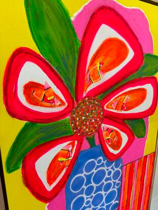 Pink, green, yellow, blue, orange… lots of collage, joy and vibrancy!