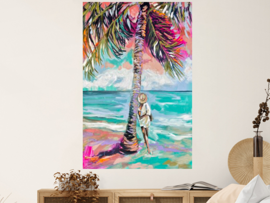 Beach coast ocean  beach  beach house island palm tree pandanus  surfboard surfer girl 