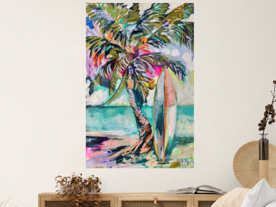 Beach coast ocean  beach  beach house island palm tree pandanus  surfboard surfer girl 