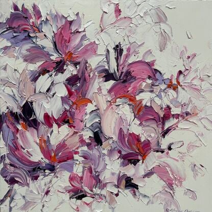 textured  flower painting