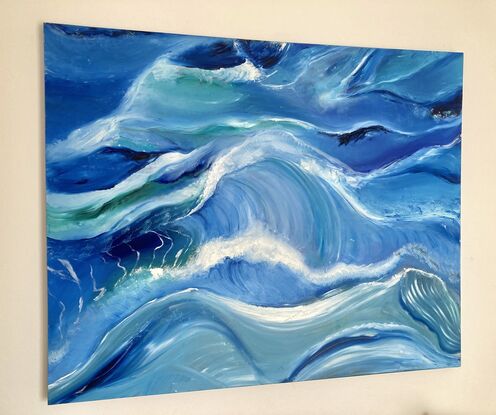 Ocean wave abstract in blue colours