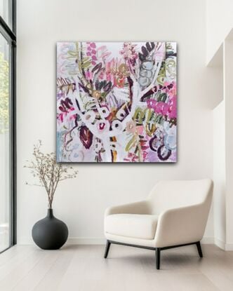 Abstract, expressive floral, large art