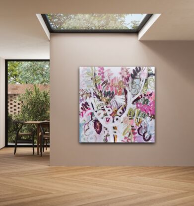 Abstract, expressive floral, large art