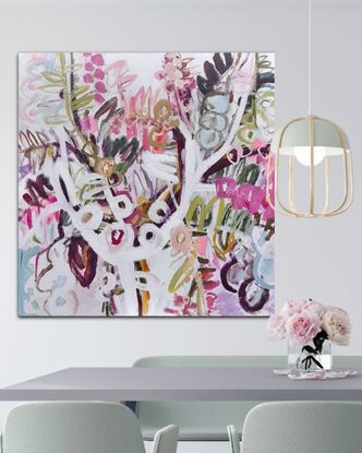 Abstract, expressive floral, large art