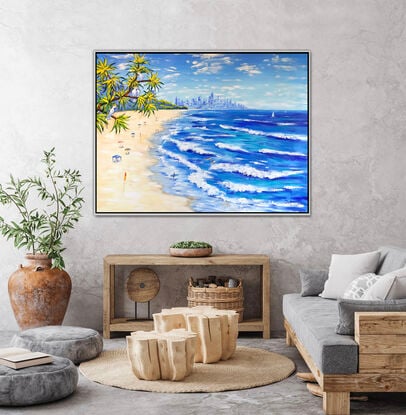 Burleigh Heads beach, Gold coast, Australia – the original acrylic painting by Irina Redine. 