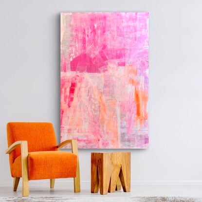 Neon pink orange abstract