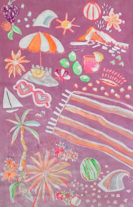 Summer beach neon painting