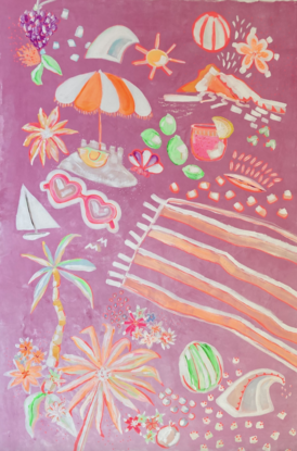 Summer beach neon painting