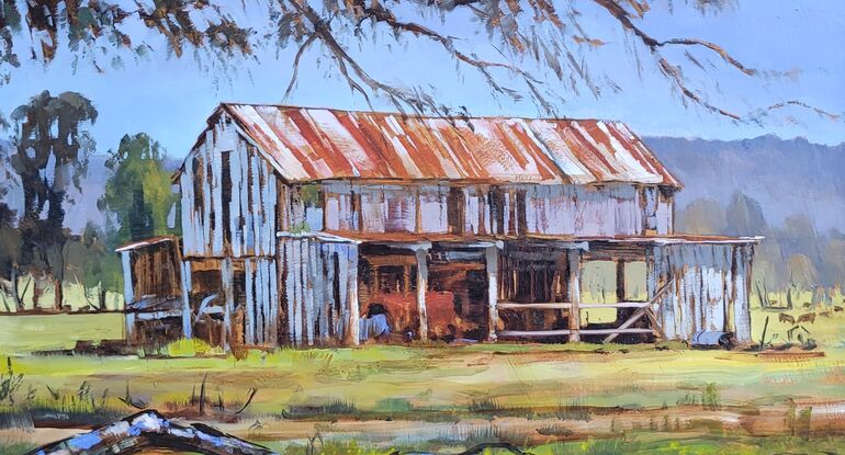 This old barn has character and charm. It made a great subject to paint.