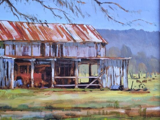 This old barn has character and charm. It made a great subject to paint.