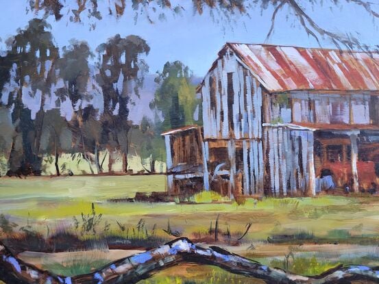 This old barn has character and charm. It made a great subject to paint.