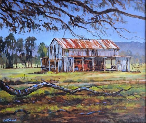 This old barn has character and charm. It made a great subject to paint.