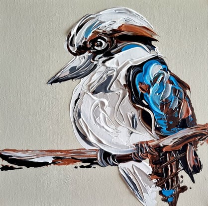 Kookaburra textured on cream