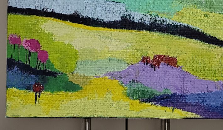 Small landscape painting of fields 