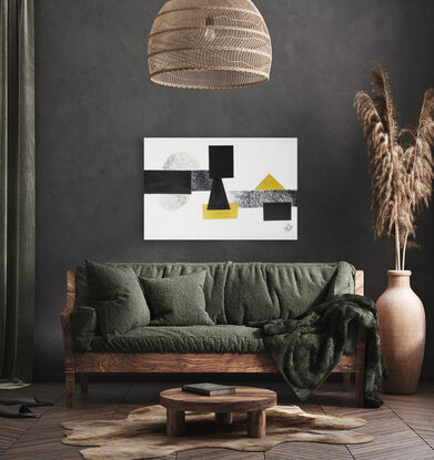 Minimalist artwork in black, white and gold!