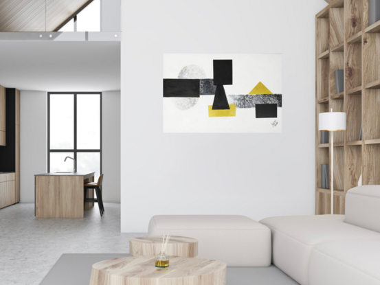 Minimalist artwork in black, white and gold!