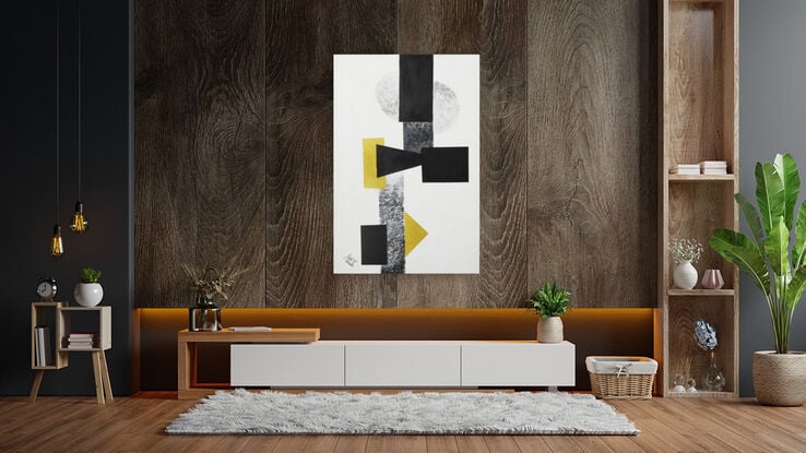 Minimalist artwork in black, white and gold!