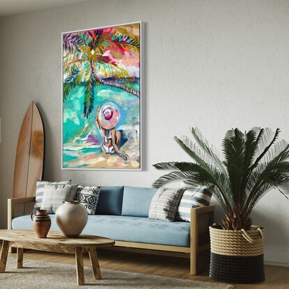 Beach coast ocean  beach  beach house island palm tree pandanus  surfboard surfer girl 