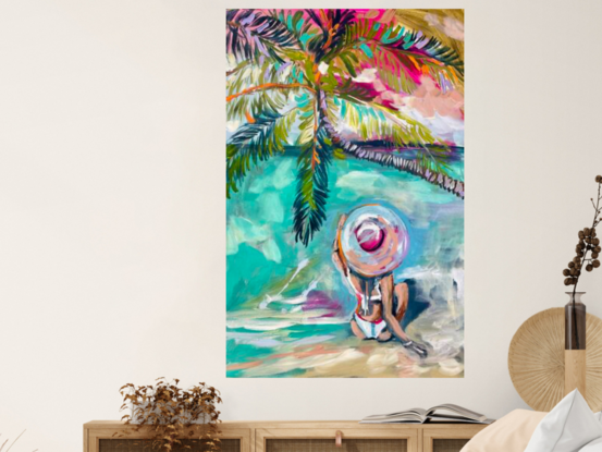 Beach coast ocean  beach  beach house island palm tree pandanus  surfboard surfer girl 