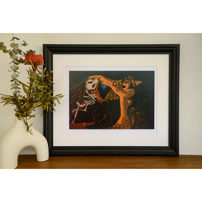 A digital print depicting the wolf women  or la loba outlined in “Women who run with Wolves” by Clarissa Pinkola Estés