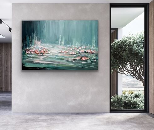 Large Water lilies painting 