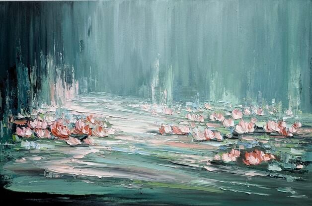 Large Water lilies painting 