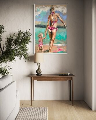 Beach coast ocean  beach  beach house island palm tree pandanus  surfboard surfer girl 