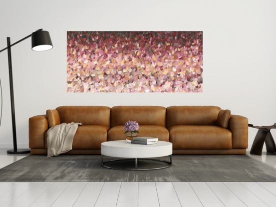 large abstract pink impressionist style painting