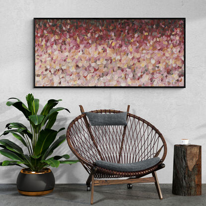 large abstract pink impressionist style painting