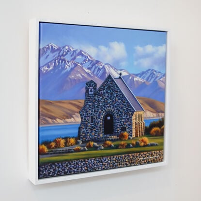 church of the good shepherd architecture lake tekapo new zealand oil painting nicola mcleay 