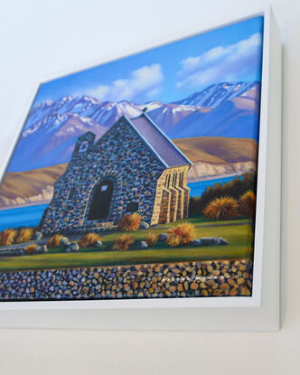 church of the good shepherd architecture lake tekapo new zealand oil painting nicola mcleay 