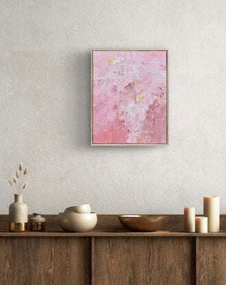 Pink icy berry dream love free flow textured abstract artwork