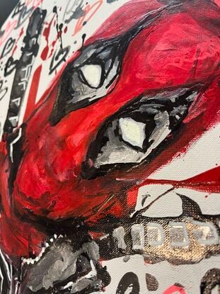 An Abstract Celebration of Deadpool with Heart-Shaped Hands Surrounded by Affectionate Hearts