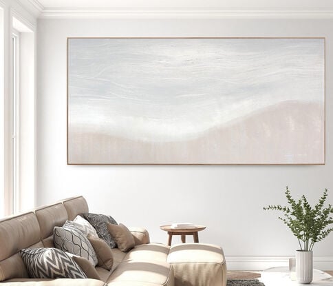 abstract seascape in grey, white and cream