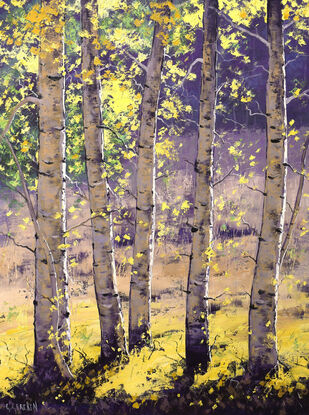 poplar trees painting