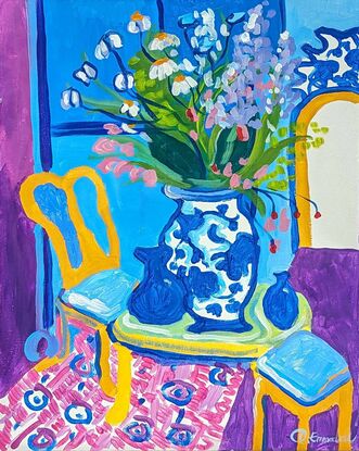  Blue Flower Vase Australiana