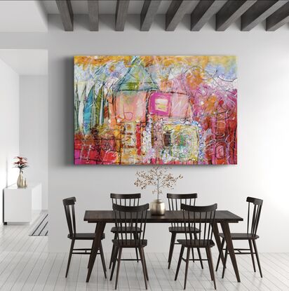 large abstract bright statement artwork