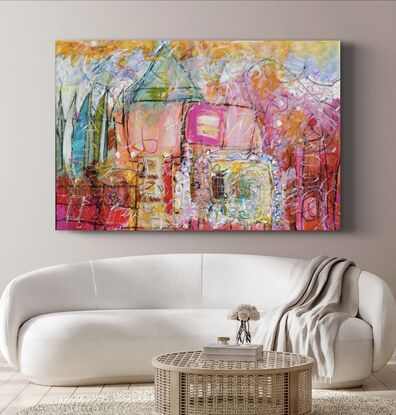 large abstract bright statement artwork