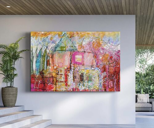 large abstract bright statement artwork