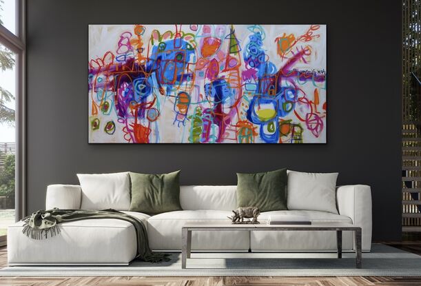 large abstract bright statement artwork