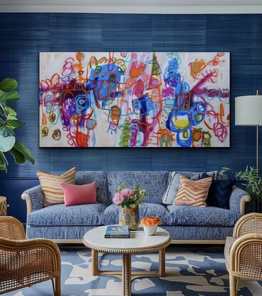 large abstract bright statement artwork