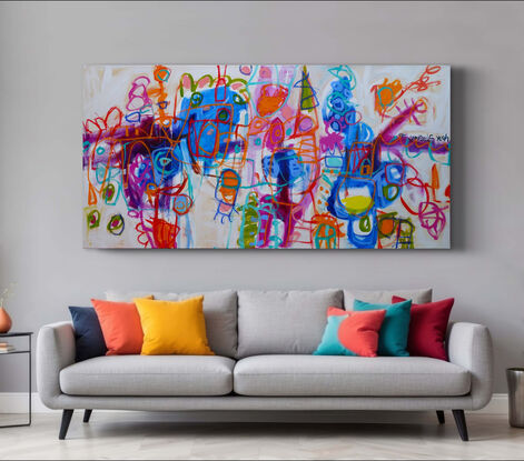 large abstract bright statement artwork