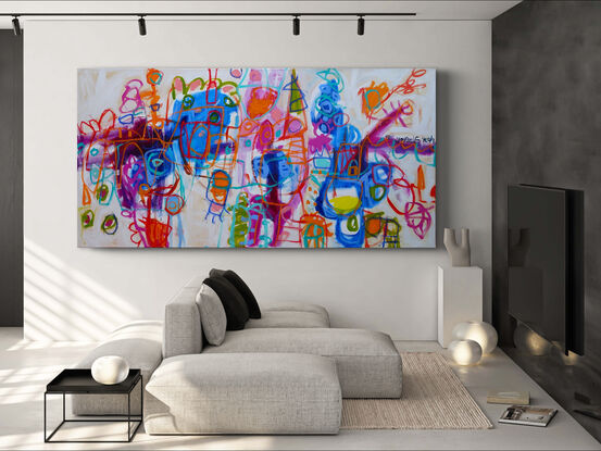 large abstract bright statement artwork