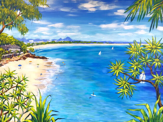 Little Cove Beach, Noosa, Australia – the original acrylic painting by Irina Redine. 